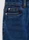 Blue denim straight-fit stretch cotton jeans for boys_2