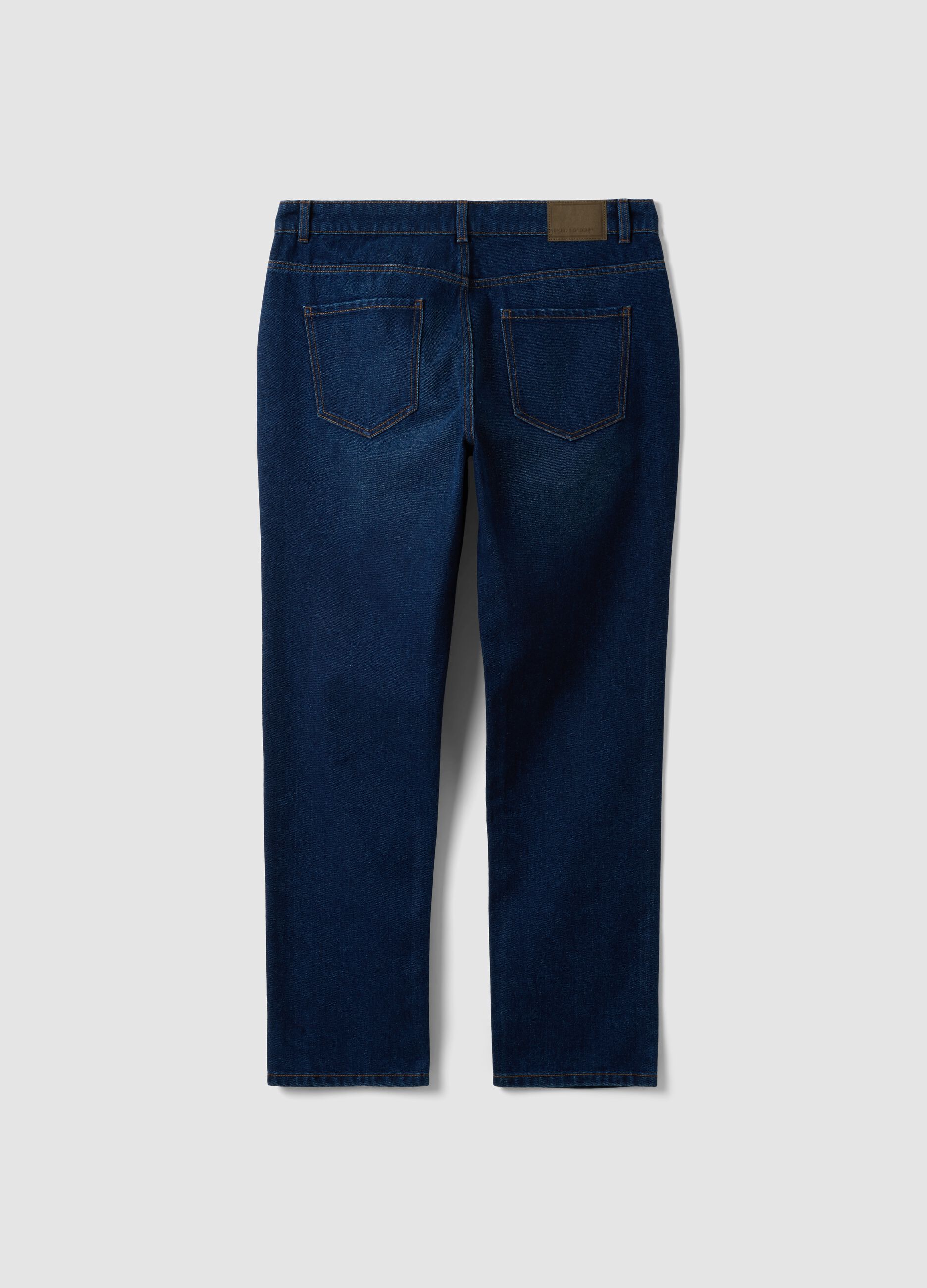 Blue denim jeans in cotton-viscose blend, regular fit