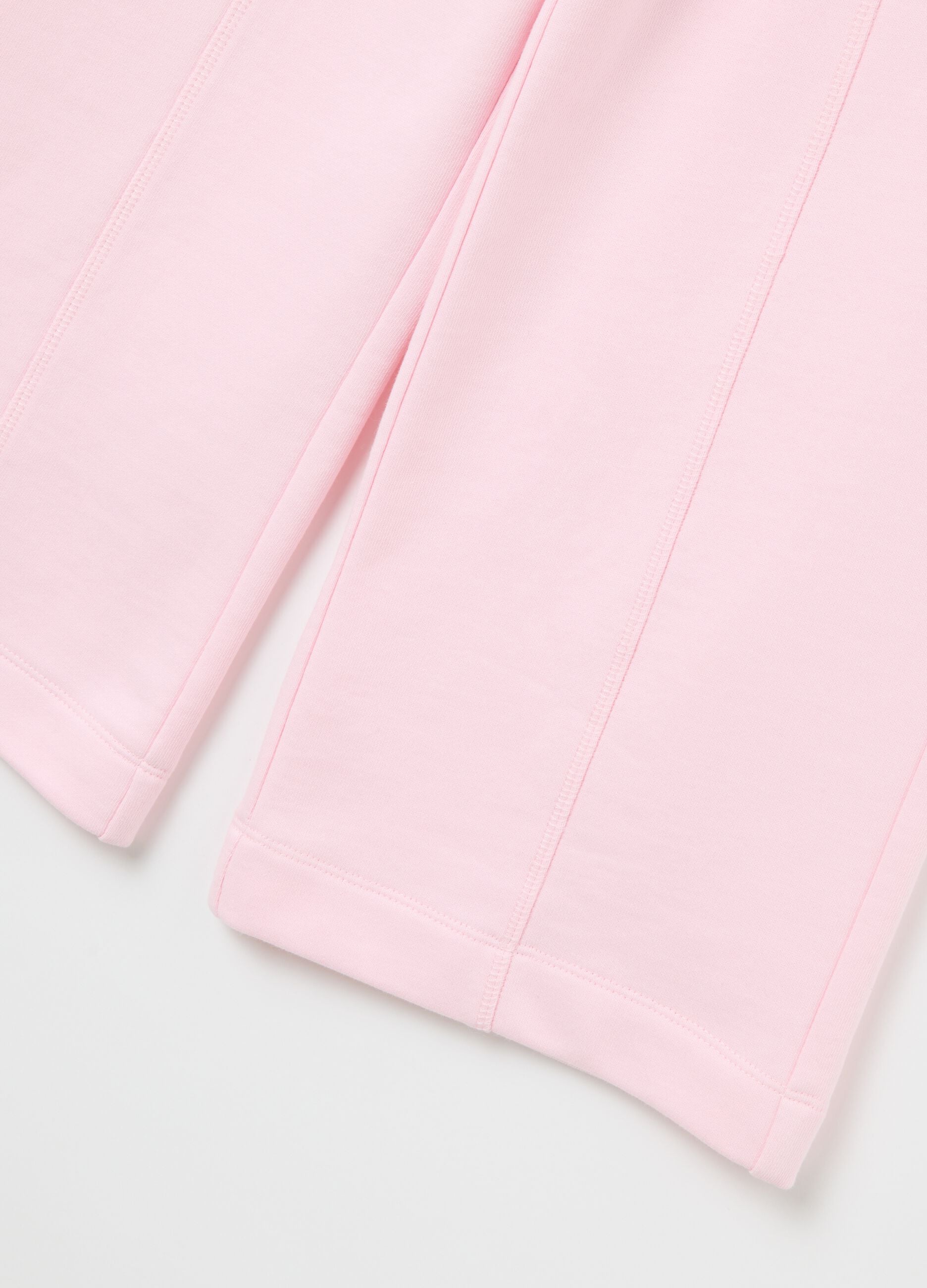 Girls' pink wide leg jogger trousers in pure cotton