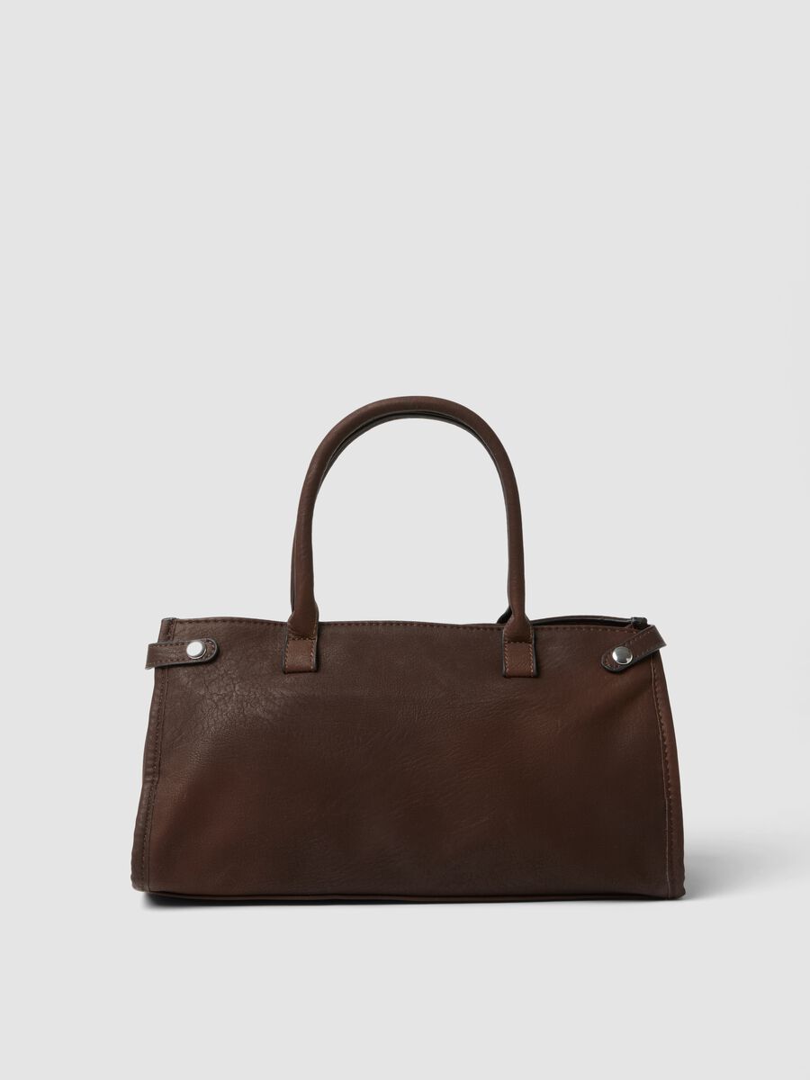 Borsa marrone a mano con tracolla removibile_1