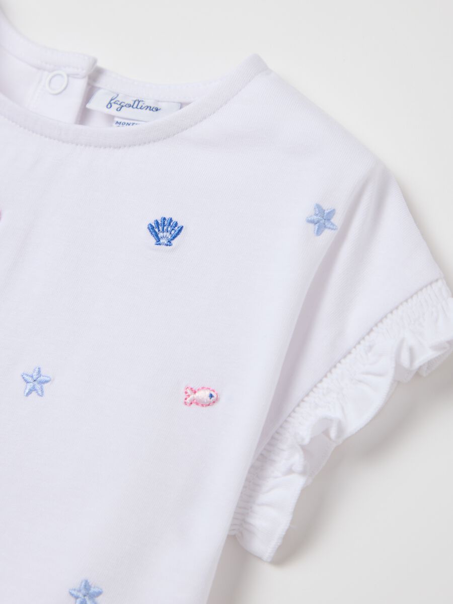 Girls&rsquo; top in white stretch cotton with regular fit_2