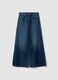 Blue pure cotton low-rise wide-leg jeans_4