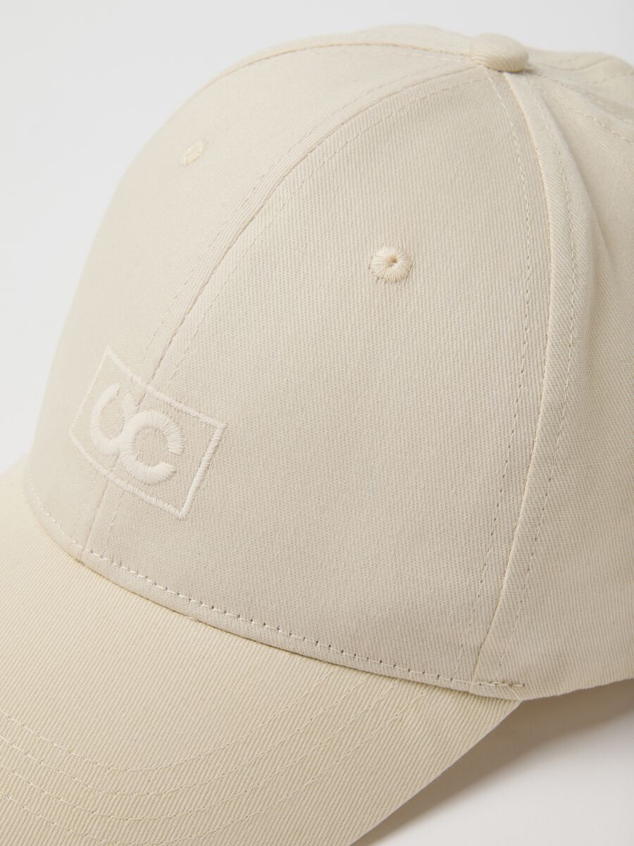 Berretto da baseball in puro cotone beige regular fit_2