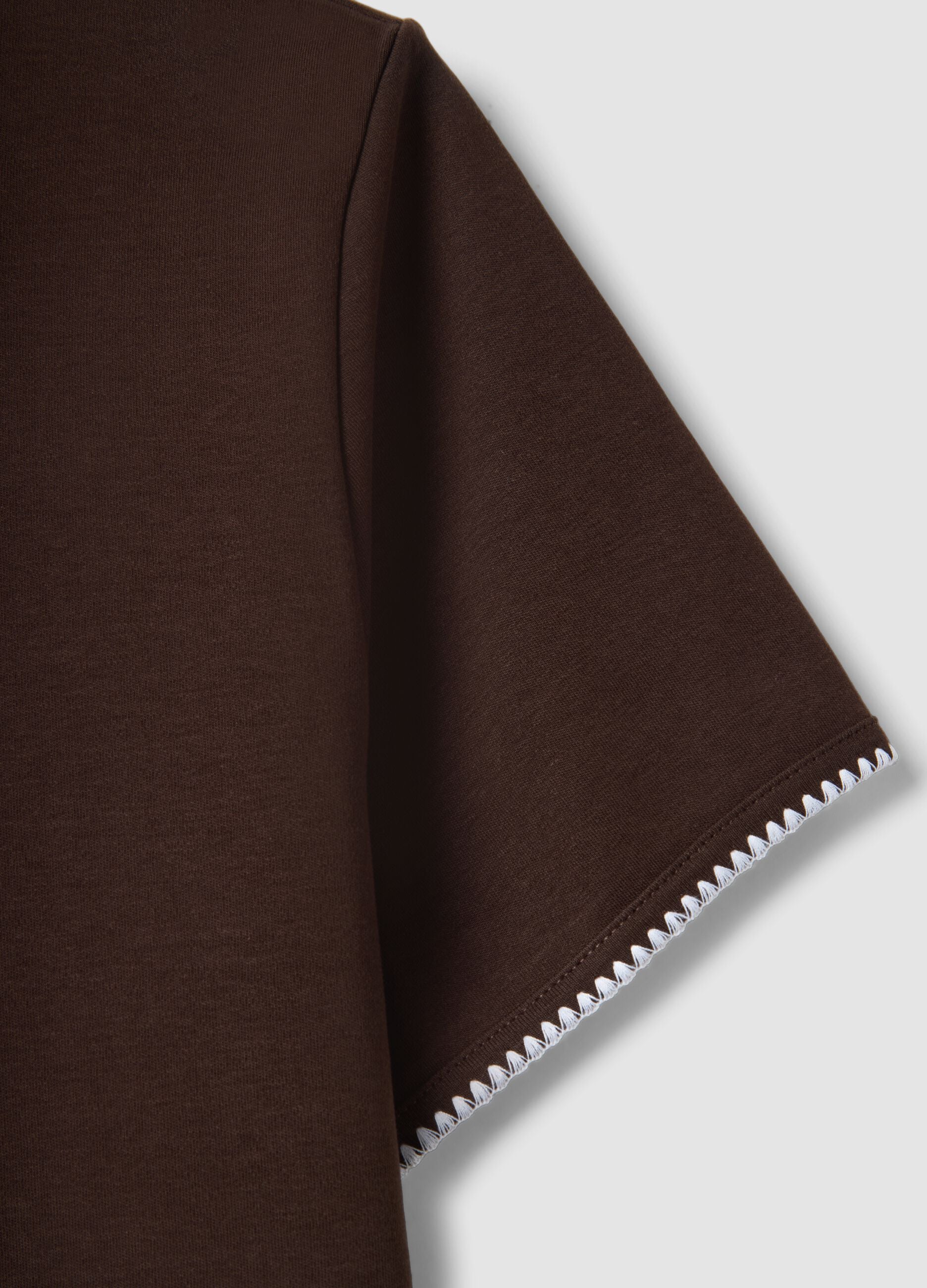Brown pure cotton short-sleeve T-shirt, regular fit