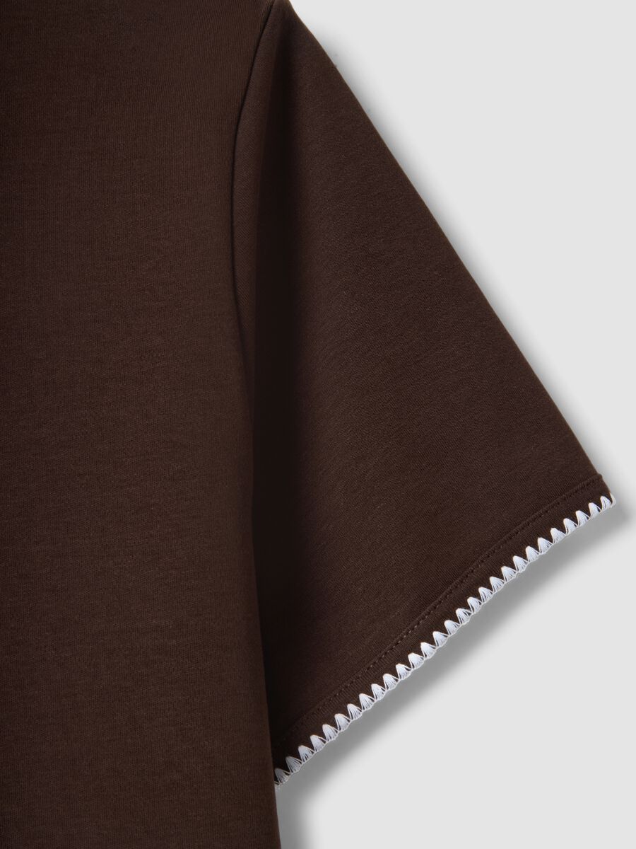 Brown pure cotton short-sleeve T-shirt, regular fit_5