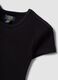Black fitted short-sleeve stretch organic cotton T-shirt for girls_2
