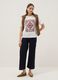 White short sleeve pure cotton regular fit T-shirt with decorations_2