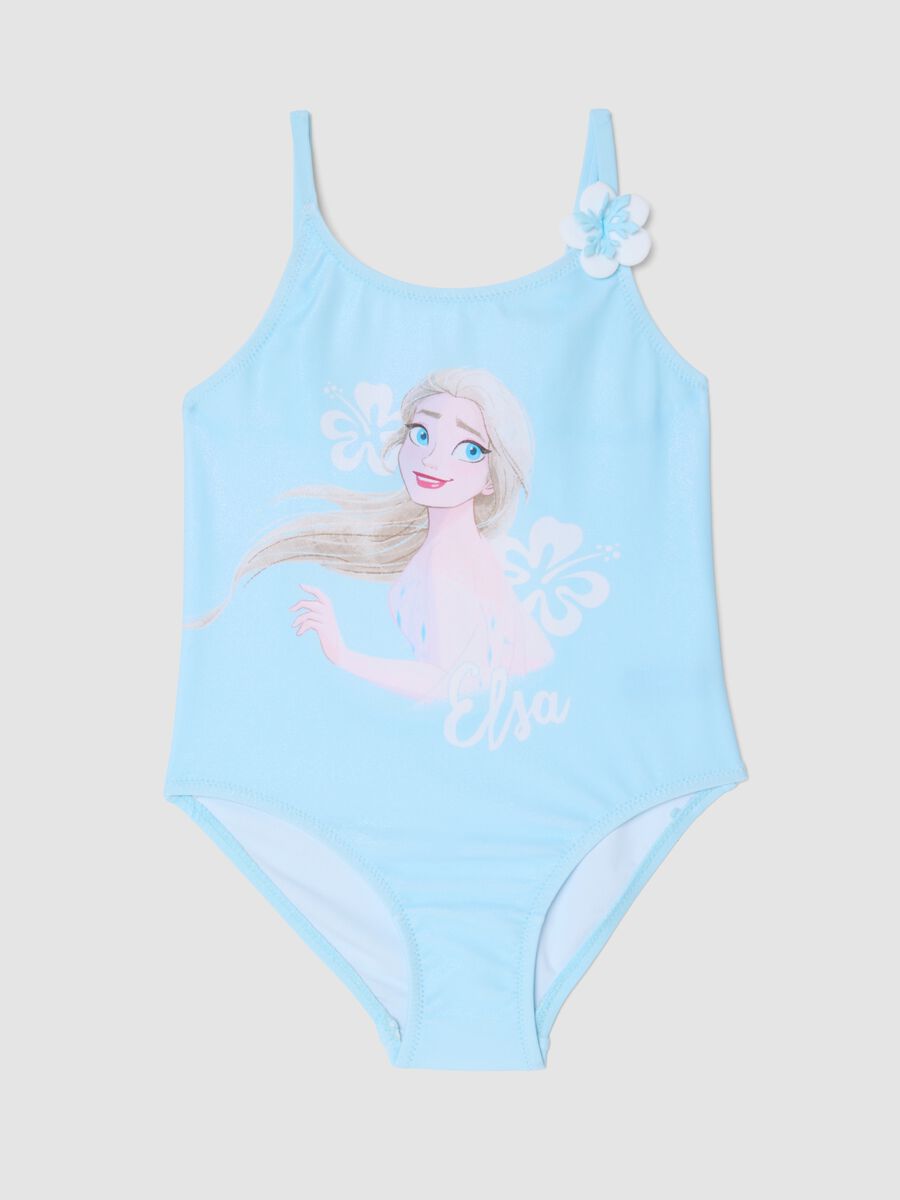 Blue one-piece swimsuit in stretch fabric_0