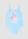 Blue one-piece swimsuit in stretch fabric_0