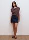 Brown crew-neck gilet in lyocell and wool blend_1