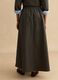 Grey long pure cotton skirt with elastic waistband_2