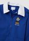 Customisable blue school smock with zip and panda embroidery for boys_2