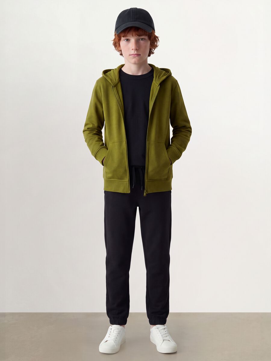 Green regular-fit organic cotton hoodie for boys_1