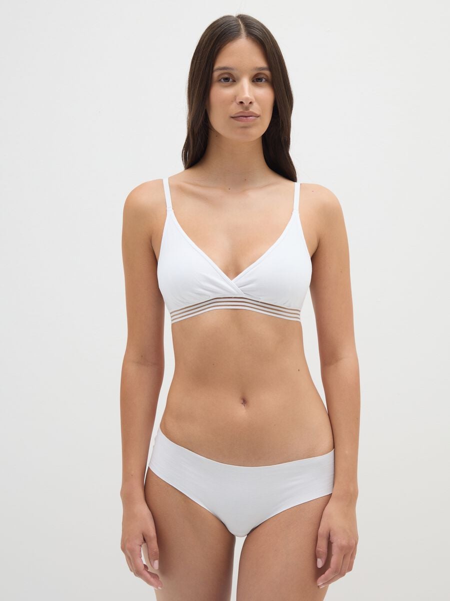 Women's Stretch Cotton White Bra_1