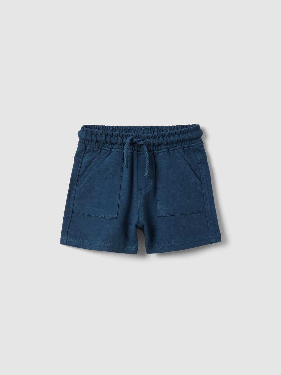 Shorts in puro cotone blu da bimbo regular fit_0