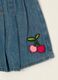 Gonna jeans in puro cotone con ricamo ciliegia da neonata_1