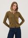 Green viscose-blend crew-neck cardigan, regular fit_0