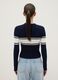 Blue sweater with polo collar in viscose blend_3