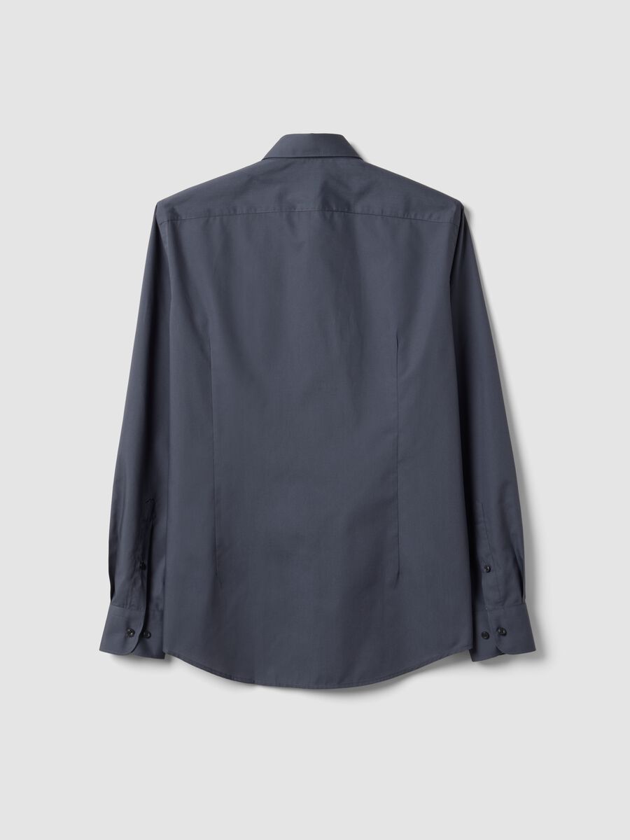 Grey slim-fit shirt with classic collar, easy-iron_5