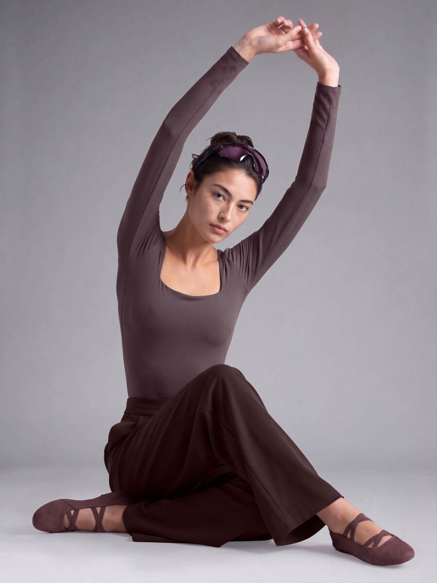Brown Easy Dry wide-leg stretch trousers ALTAVIA STUDIO_0