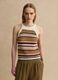 Multicolour striped fitted knitted cotton-blend top_2
