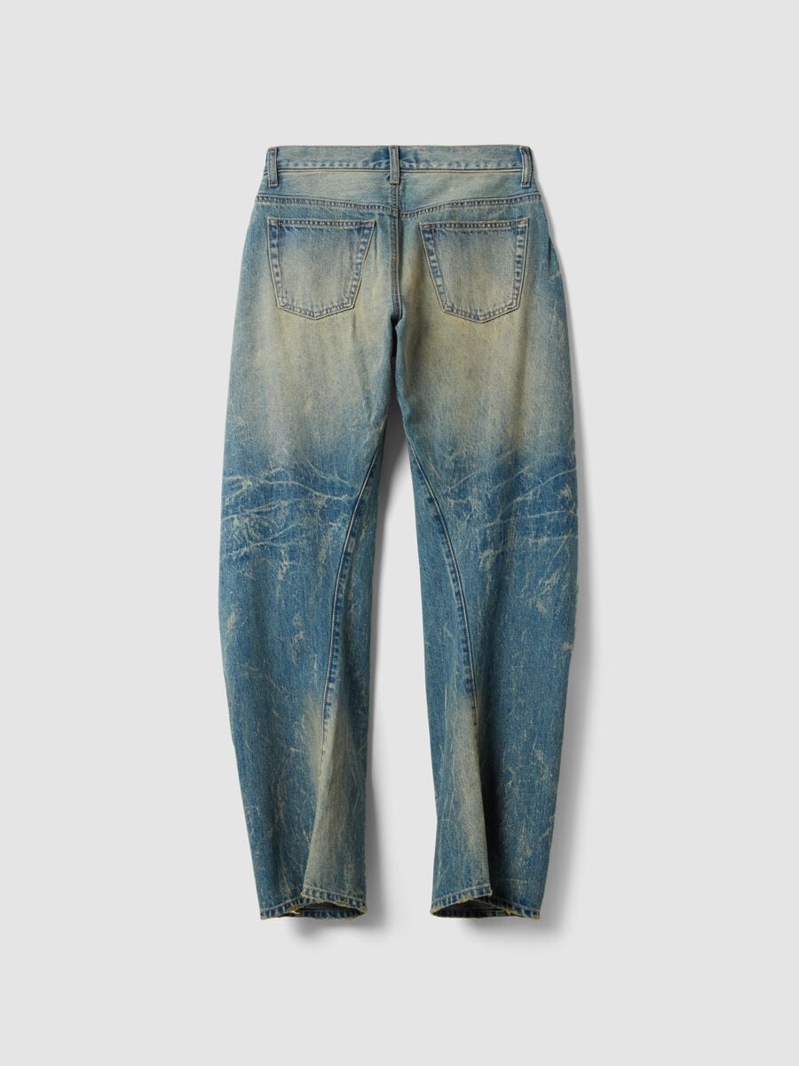 Jeans azzurro in puro cotone dal fit loose_6