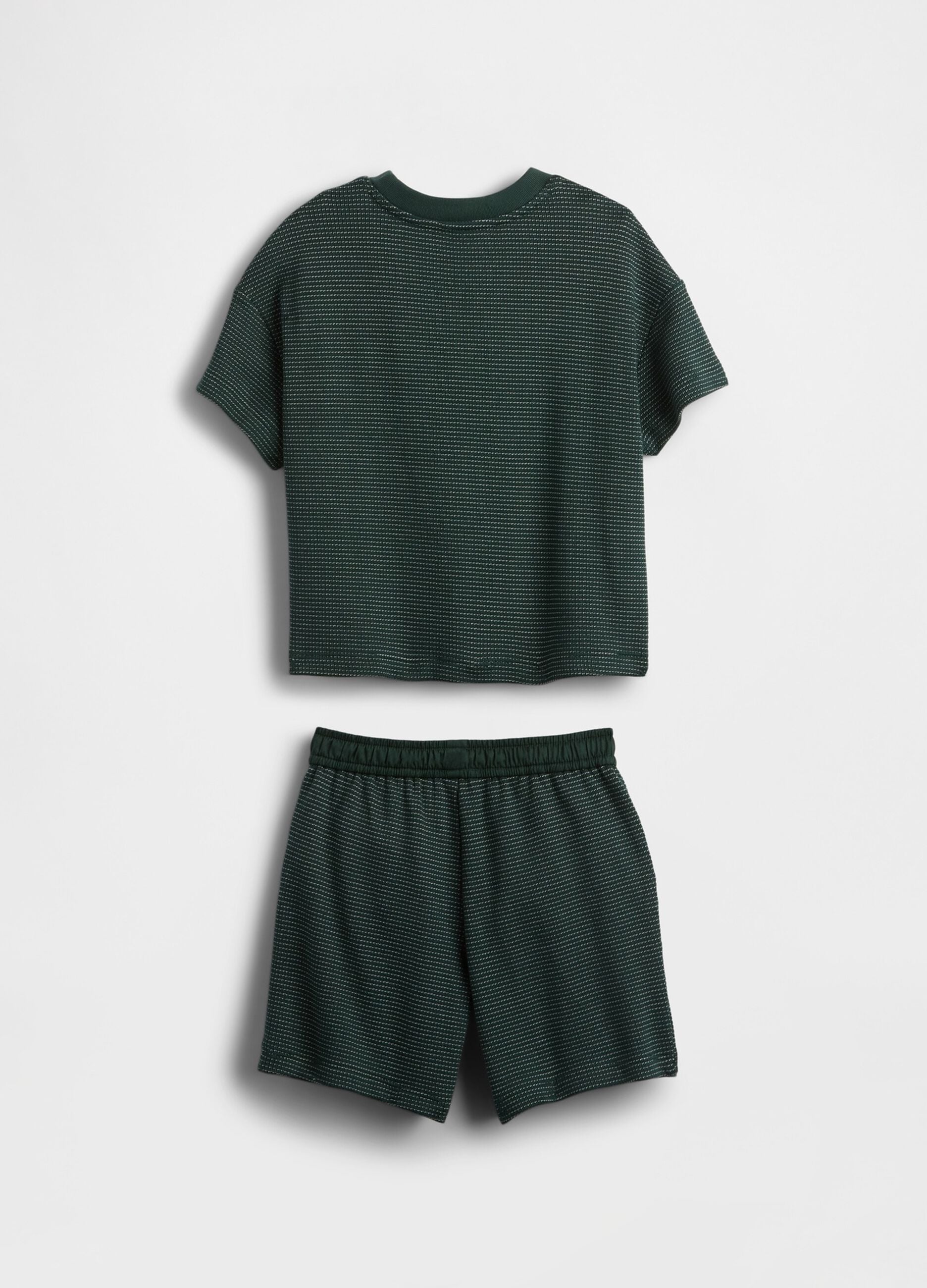 Stretch cotton set with T-shirt and shorts