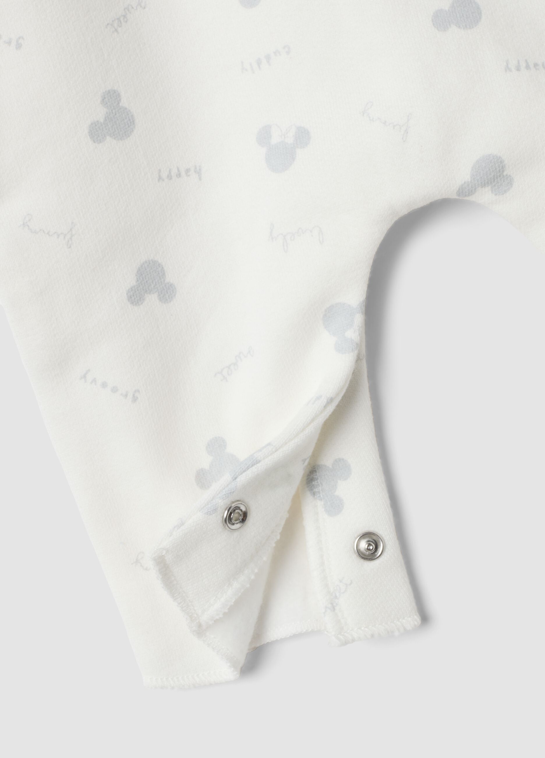 White pure organic cotton sleepsuit with Minnie print