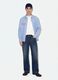 Blue pure-cotton flared denim jeans_0