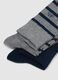 Multicolour stretch cotton long socks multipack with stripes_1