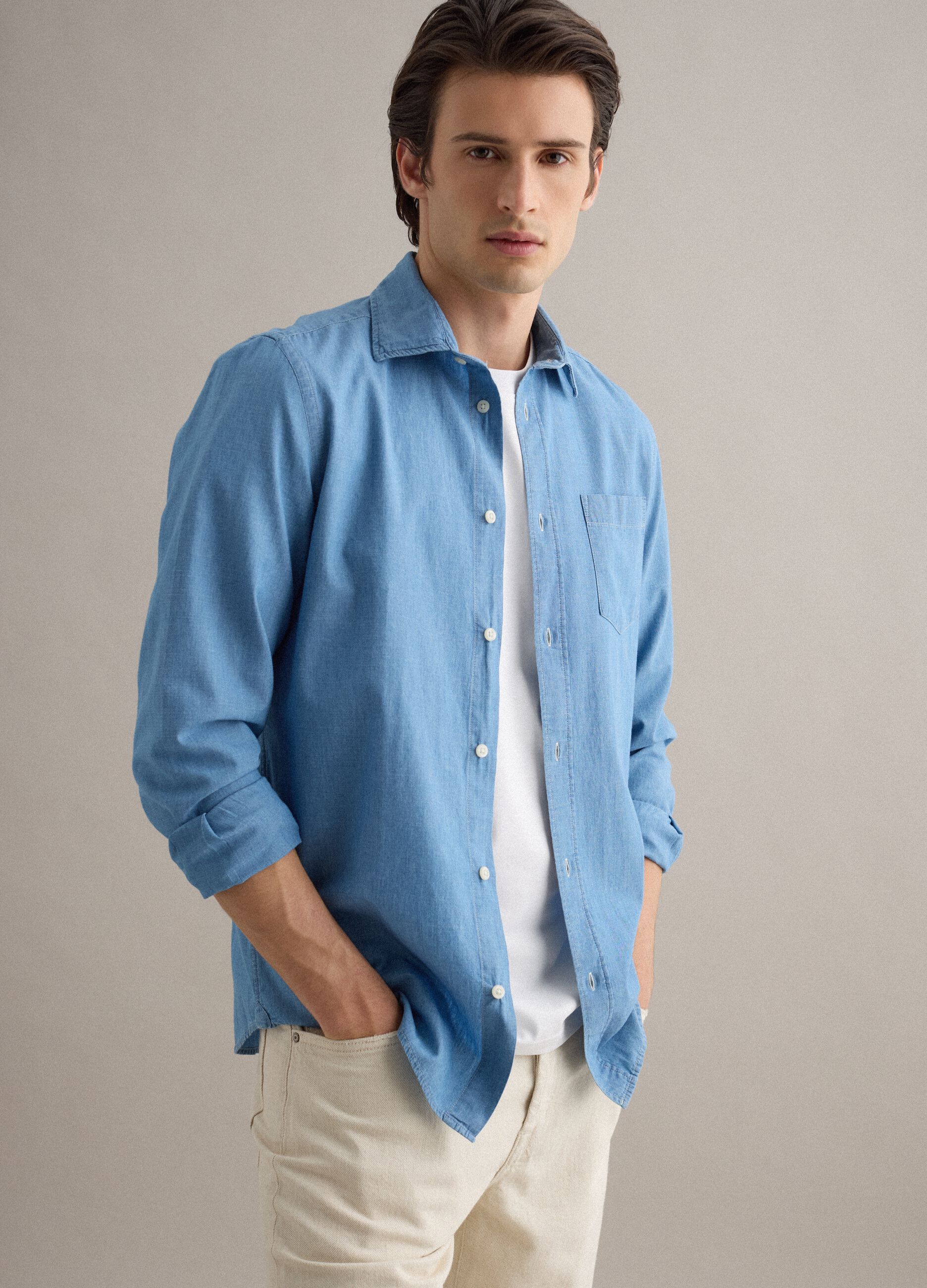 Light wash pure cotton shirt