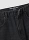 Black denim cotton blend carrot fit jeans_5