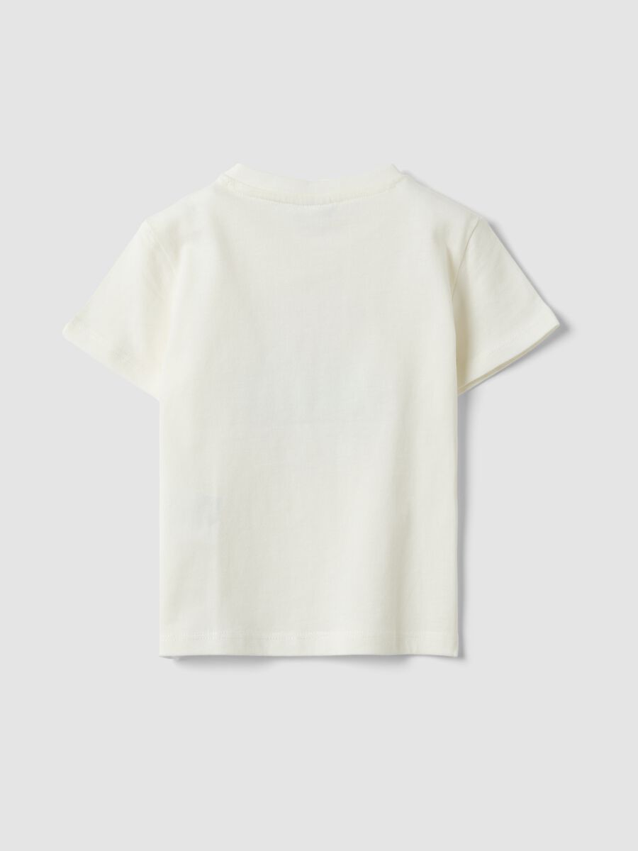 T-shirt bianca in puro cotone organico con stampa regular fit per bimbo_1