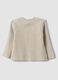 Beige pure organic cotton rib-knit cardigan for baby girl_1