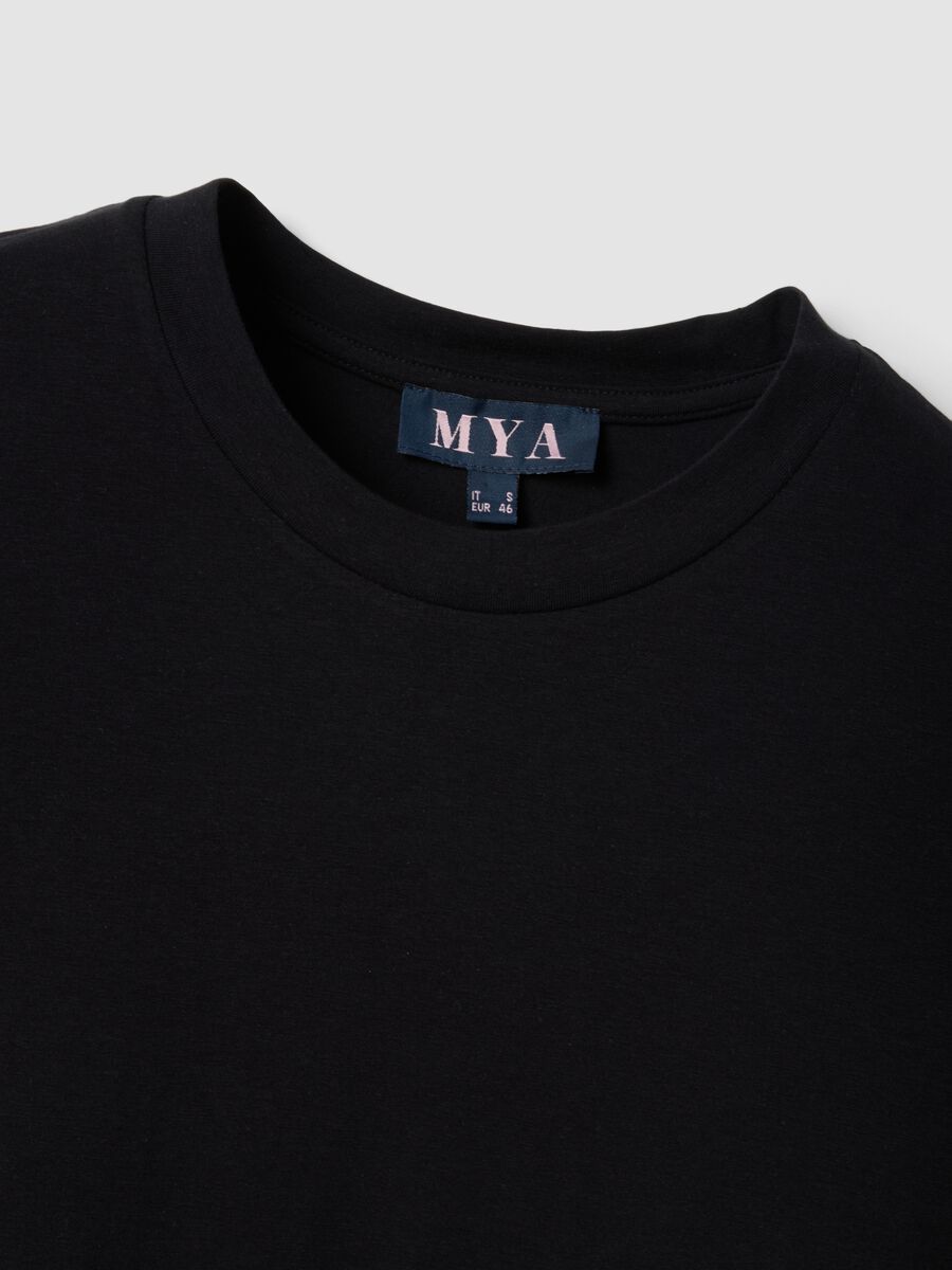 Black stretch cotton-modal T-shirt_5