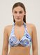 Blue stretch fabric bikini top_0