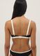 Black stretch-fabric bikini top with white trim and straps_2