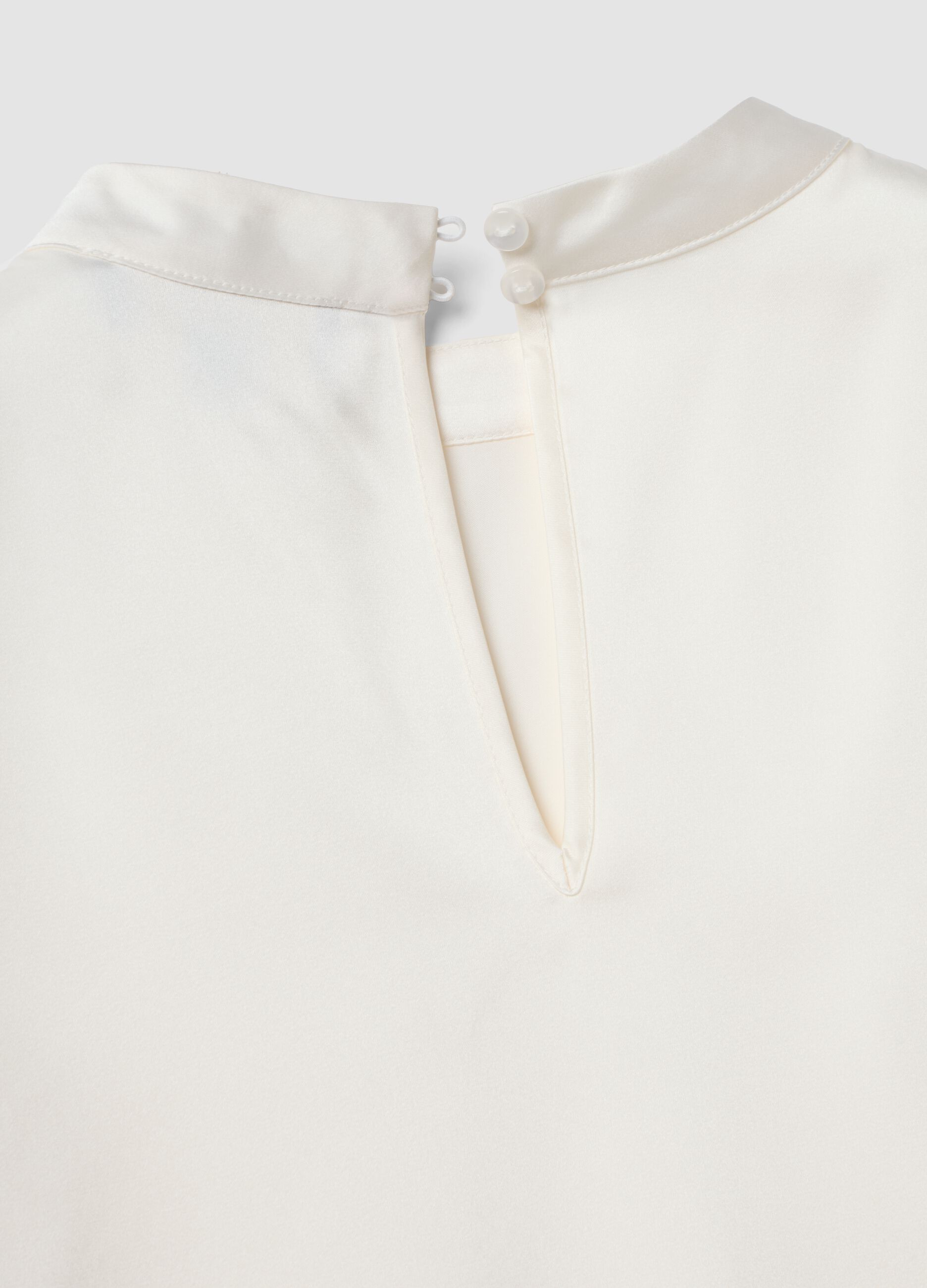 White stretch high-neck top