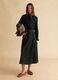 Black stretch cotton skirt regular fit with belt_0