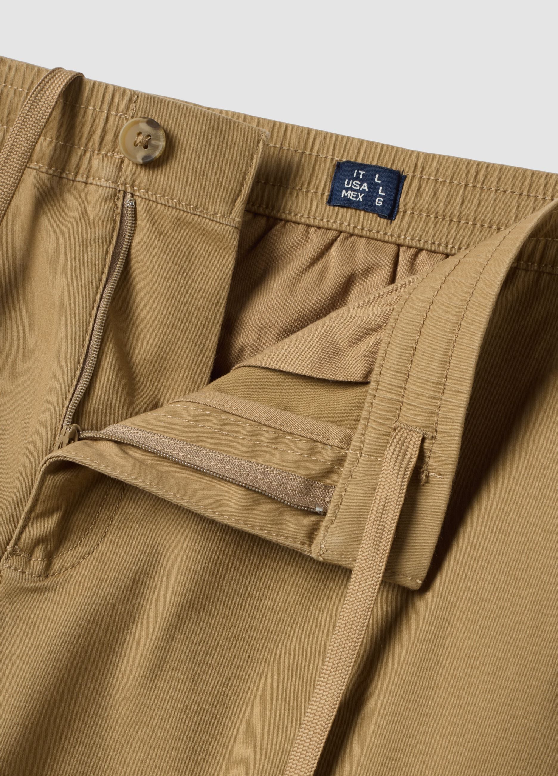 Brown regular-fit stretch cotton cargo trousers