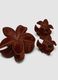 Brown Velvet-Effect Flower Hair Clip Set_2