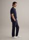 Polo in misto cotone, lino e seta blu regular fit_3