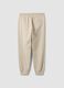 Jogger beige in misto cotone con fondo a polsino e coulisse_7