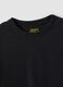 Black pure cotton T-shirt with ribbed neckline for girls_6