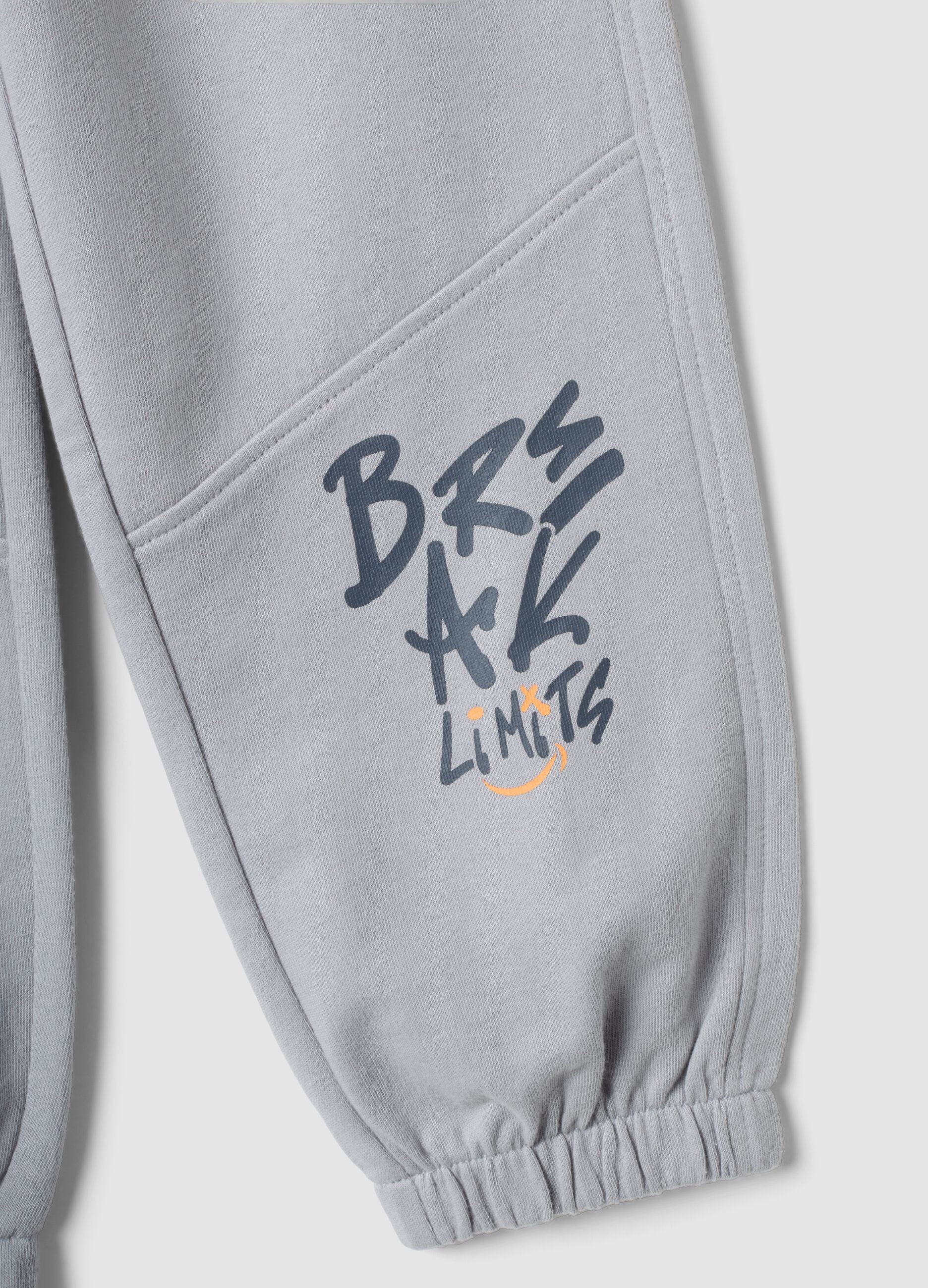 Grey pure cotton jogger trousers