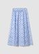 Blue organic cotton skirt with broderie anglaise embroidery_4