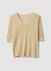 Beige modal blend regular fit jumper with shimmering design_4