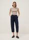 Beige fitted T-shirt in stretch cotton_0