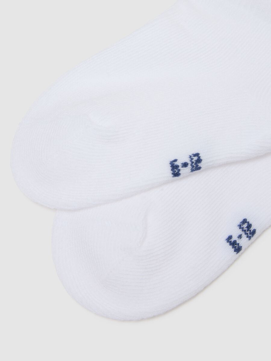 Multipack of white cotton blend ankle socks for babies_2