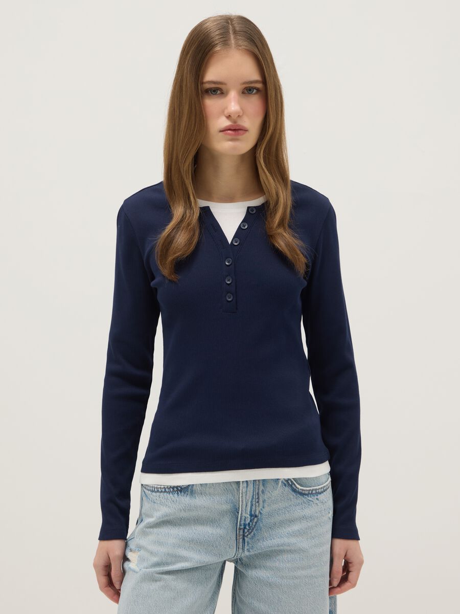 Multicolour long sleeve pure cotton regular fit sweater_0